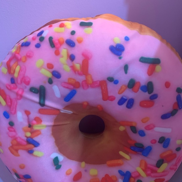 iscream Donut Shaped Pillow Pink Front Chocolate - Picture 2 of 3